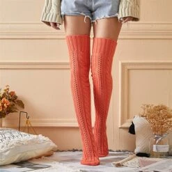 Women's 1 Pair Socks Stockings Dress & Trouser Socks Comfort Novelty Acrylic Solid Colored Casual Daily Indoor Warm Winter Fall Black Orange Gray