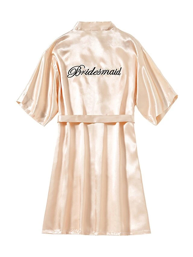 Women's Pajamas Satin & Silk Bathrobe Letter Maillard Fashion Casual Comfort Wedding Party Polyester Short Sleeve Robe Top Embroidery Belt Included Fall Winter Wine Red Tibetan Orchid 5 Women's Pajamas Satin & Silk Bathrobe Letter Maillard Fashion Casual Comfort Wedding Party Polyester Short Sleeve Robe Top Embroidery Belt Included Fall Winter Wine Red Tibetan Orchid - Image 5