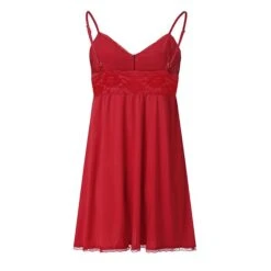 Women‘s Christmas Plus Size Gift Pajamas Nightgown Xmas Home Party Daily Lace Bow Pure Color Polyester Satin Simple Soft Spring Summer V Wire / Super Sexy -Deals The Sexy Bra Store adczfm1621242401563