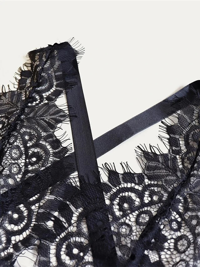 Women's Sexy Lingerie Chemises & Negligees Pure Color Lovers Hot Comfort Home Daily Valentine's Day Lace Breathable Straps Sleeveless Backless Summer Spring Black 8 Women's Sexy Lingerie Chemises & Negligees Pure Color Lovers Hot Comfort Home Daily Valentine's Day Lace Breathable Straps Sleeveless Backless Summer Spring Black - Image 8