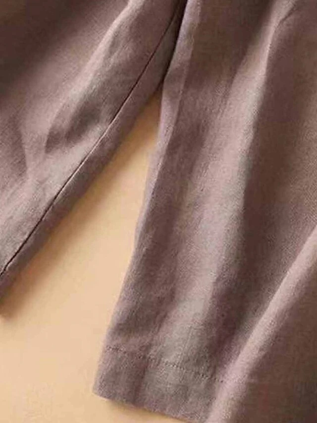 Women's Loungewear Pants Lounge Pants Pure Color Simple Casual Comfort Home Daily Vacation Cotton And Linen Breathable Button Pocket Summer Spring Black White 5 Women's Loungewear Pants Lounge Pants Pure Color Simple Casual Comfort Home Daily Vacation Cotton And Linen Breathable Button Pocket Summer Spring Black White - Image 5