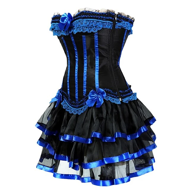 Women's Plus Size Corsets Halloween Country Bavarian Overbust Corset Corset Dresses Classic Retro Tummy Control Lace Stripe Waves Lace Up Nylon Polyester / Cotton Christmas Wedding Party / Bow 16 Women's Plus Size Corsets Halloween Country Bavarian Overbust Corset Corset Dresses Classic Retro Tummy Control Lace Stripe Waves Lace Up Nylon Polyester / Cotton Christmas Wedding Party / Bow - Image 16