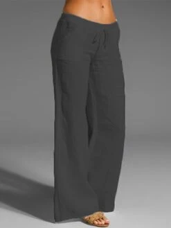 Women's Loungewear Bottom Nighty 1 PCS Pure Color Simple Comfort Home Daily Bed Polyester Breathable Gift Long Pant Pant Elastic Waist Spring Summer White Black -Deals The Sexy Bra Store almalg1645438770594