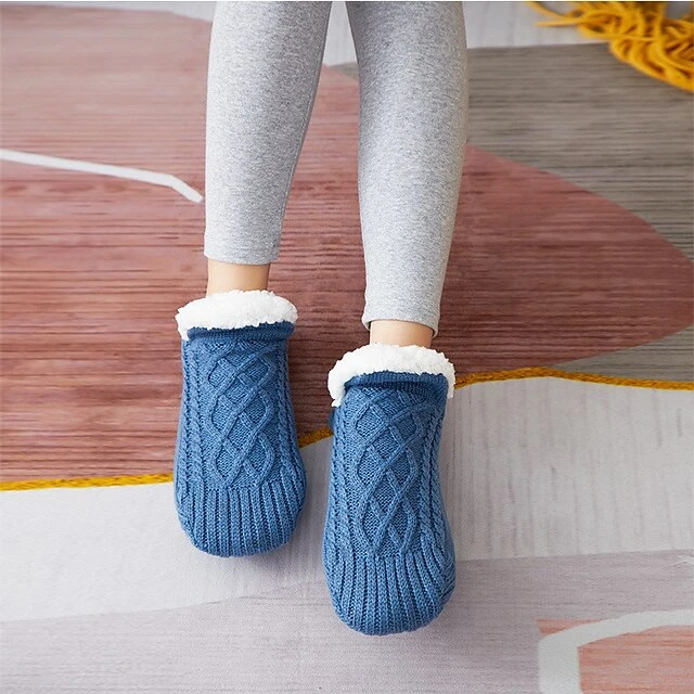 Women's 1 Pair Socks Slipper Socks Fashion Comfort Novelty Fleece Solid Colored Casual Daily Indoor Warm Winter Fall Black Blue Wine 8 Women's 1 Pair Socks Slipper Socks Fashion Comfort Novelty Fleece Solid Colored Casual Daily Indoor Warm Winter Fall Black Blue Wine - Image 8