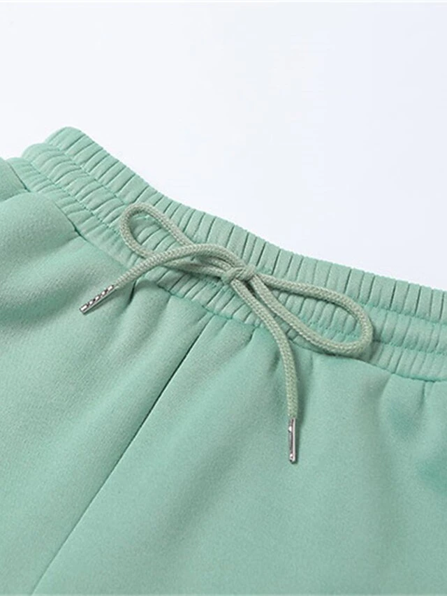 Women's Lounge Sets 2 Pcs Sweatshirt And Shorts Pure Color Fashion Casual Comfort Street Daily Date Polyester Warm Crew Neck Long Sleeve Shorts Fall Winter Black Pink 11 Women's Lounge Sets 2 Pcs Sweatshirt And Shorts Pure Color Fashion Casual Comfort Street Daily Date Polyester Warm Crew Neck Long Sleeve Shorts Fall Winter Black Pink - Image 11