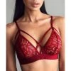Women's Wireless Bras 3/4 Cup Solid Colored Pure Color Hook & Eye Xmas Christmas Polyester Sexy 1PC Black Wine