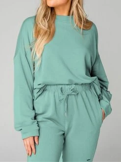 Women's Loungewear Sets Pure Color Fashion Simple Home Daily Vacation Polyester Warm Breathable Crew Neck Long Sleeve Hoodie Pant Elastic Waist Hole Fall Winter Dark Apricot Black -Deals The Sexy Bra Store arenfk1693899212662