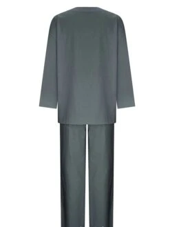 Women's Plus Size Loungewear Sets 2 Pieces Pure Color Fashion Casual Comfort Street Daily Date Cotton Breathable Crew Neck Long Sleeve Pant Summer Fall White Yellow -Deals The Sexy Bra Store arfuic1689326427292