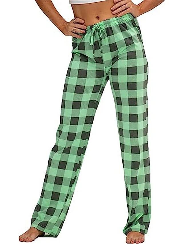 Women's Pajama Pants Christmas Grid / Plaid Simple Casual Soft Home Polyester Warm Breathable Pant Elastic Waist Fall Winter White Pink 15 Women's Pajama Pants Christmas Grid / Plaid Simple Casual Soft Home Polyester Warm Breathable Pant Elastic Waist Fall Winter White Pink - Image 15