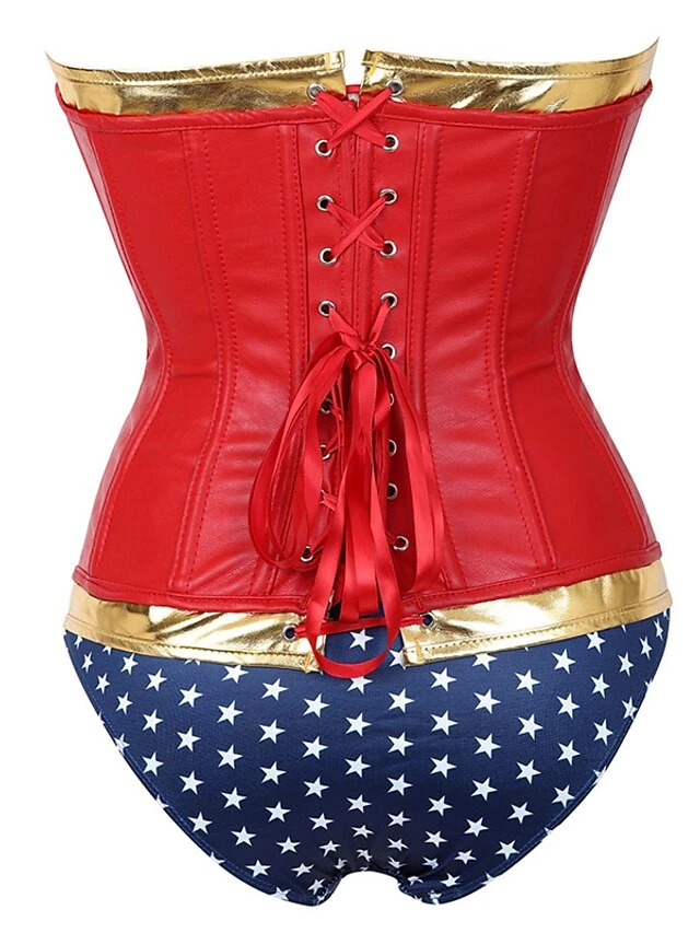 Women's Corsets Halloween Prom Party & Evening Club Red Spandex Sexy Overbust Corset Hook & Eye Backless Tummy Control Pure Color Fall Winter 4 Women's Corsets Halloween Prom Party & Evening Club Red Spandex Sexy Overbust Corset Hook & Eye Backless Tummy Control Pure Color Fall Winter - Image 4