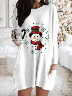 Women's Nightgown Snowman Snowflake Fashion Comfort Xmas Home Christmas Polyester Crew Neck Long Sleeve Pocket Fall Winter Red Black White 8 Women's Nightgown Snowman Snowflake Fashion Comfort Xmas Home Christmas Polyester Crew Neck Long Sleeve Pocket Fall Winter Red Black White -Deals The Sexy Bra Store auxbqh1693381275695