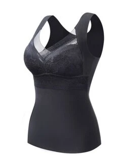 Women's Top Thermal Shirt Pure Color Warm Fashion Home Street Daily Polyester Warm Breathable Straps Sleeveless Fall Winter Black Color -Deals The Sexy Bra Store awvtcs1694072376686