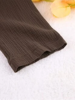 Women's Pajamas Bathrobe Robes Gown Pure Color Simple Casual Comfort Home Daily Bed Cotton Breathable V Wire Long Sleeve Pocket Summer Fall Orange Brown -Deals The Sexy Bra Store axxerb1693206742894