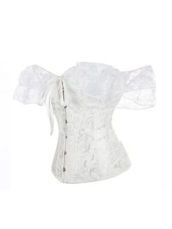 Women's Pink Corsets Dark Blue Corsets Shapewear Flower Corsets Party Halloween Going Out Polyester Breathable Bandeau Short Sleeve Backless Summer Spring Black White -Deals The Sexy Bra Store azvnzu1697170326470