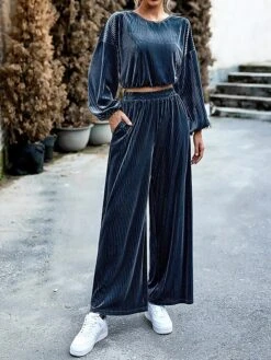 Women's Loungewear Sets Pure Color Fashion Comfort Soft Street Daily Date Polyester Breathable Crew Neck Long Sleeve Pullover Pant Fall Winter Black Pink -Deals The Sexy Bra Store baklyd1691566045070