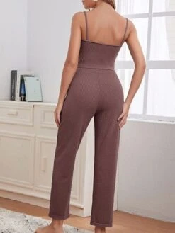 Women's Loungewear Sets Nighty 3 Pieces Pure Color Comfort Home Polyester Straps Long Sleeve Pant Winter Fall Green Brown 27 Women's Loungewear Sets Nighty 3 Pieces Pure Color Comfort Home Polyester Straps Long Sleeve Pant Winter Fall Green Brown -Deals The Sexy Bra Store baopqi1658389246975