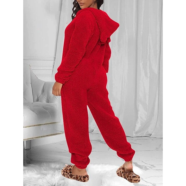 Women's Pajamas Jumpsuit Star Warm Fashion Casual Home Daily Bed Polyester Breathable Hoodie Long Sleeve Pocket Fall Winter Black White 8 Women's Pajamas Jumpsuit Star Warm Fashion Casual Home Daily Bed Polyester Breathable Hoodie Long Sleeve Pocket Fall Winter Black White - Image 8