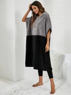 Women's Robes Gown Pure Color Comfort Home Polyester Comfort Short Sleeve Pullover Pocket Hoodie Summer Red Blue -Deals The Sexy Bra Store bedklo1690446016413