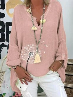 Women's Loungewear Top Flower Fashion Casual Street Date Airport Linen Breathable V Wire Long Sleeve Backless Summer Spring Pink Navy Blue 5 Women's Loungewear Top Flower Fashion Casual Street Date Airport Linen Breathable V Wire Long Sleeve Backless Summer Spring Pink Navy Blue -Deals The Sexy Bra Store beuqkj1683107291419