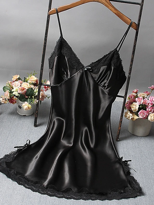 Women's Lace Sexy Lingerie Sexy Bodies Nightwear - Spandex Solid Colored Sexy Lingerie Set Silver / Black / White One-Size 6 Women's Lace Sexy Lingerie Sexy Bodies Nightwear - Spandex Solid Colored Sexy Lingerie Set Silver / Black / White One-Size - Image 6