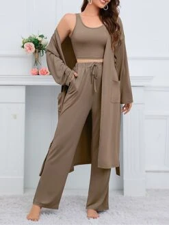 Women's Pajamas Sets 3 Pieces Pure Color Fashion Plush Casual Home Daily Bed Linen Breathable Crew Neck Long Sleeve Robe Top Pant Pocket Fall Winter Black Blue 24 Women's Pajamas Sets 3 Pieces Pure Color Fashion Plush Casual Home Daily Bed Linen Breathable Crew Neck Long Sleeve Robe Top Pant Pocket Fall Winter Black Blue -Deals The Sexy Bra Store bifnig1694417578130