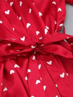 Women's Satin Heart Print Lace PJ Sets 3 Pcs Bathrobe Cami Top And Bow Tie Front Shorts Casual Comfort Soft Home Daily Bed Polyester Breathable Summer Fall White Wine -Deals The Sexy Bra Store bjpbzi1688111263031