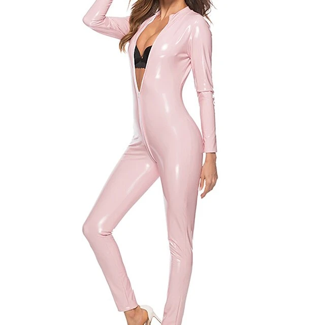 Women's Sexy Bodies Jumpsuit One Piece Pajama Pure Color Fashion Sexy Uniforms Comfort Christmas Street Xmas Bed Spandex Breathable Stand Collar Long Sleeve Elastic Waist Fall Winter Black Pink 9 Women's Sexy Bodies Jumpsuit One Piece Pajama Pure Color Fashion Sexy Uniforms Comfort Christmas Street Xmas Bed Spandex Breathable Stand Collar Long Sleeve Elastic Waist Fall Winter Black Pink - Image 9