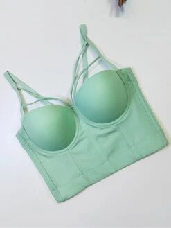 Women's Corset Bustier Solid Comfort Home Xmas Daily Bed Polyester Breathable Straps Sleeveless Backless Summer Spring Black White -Deals The Sexy Bra Store bocvmd1696315674953