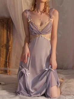 Women's Pajamas Nightgown Nightshirt Dress Pure Color Hot Comfort Sweet Home Daily Bed Satin Breathable Straps Sleeveless Backless Fall Winter Black Light Green -Deals The Sexy Bra Store bodazf1697161948428