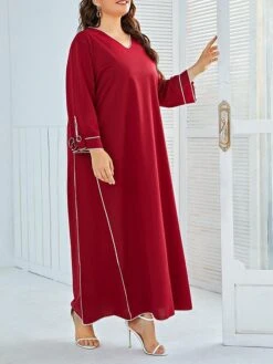 Women's Plus Size Loungewear Nightshirt Dress Stripe Fashion Simple Casual Home Xmas Daily Bed Polyester Breathable V Wire Long Sleeve Spring Fall Red 8 Women's Plus Size Loungewear Nightshirt Dress Stripe Fashion Simple Casual Home Xmas Daily Bed Polyester Breathable V Wire Long Sleeve Spring Fall Red -Deals The Sexy Bra Store boxmco1694742380955