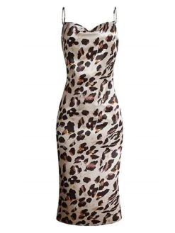 Women's Pajamas Nightgown Nightshirt Dress Leopard Dot Fashion Casual Soft Home Daily Bed Satin Breathable Straps Sleeveless Spring Fall Pink Navy Blue -Deals The Sexy Bra Store bpguwe1693467370753