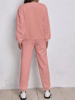 Women's Plus Size Loungewear Sets Pure Color Fashion Casual Comfort Home Street Daily Polyester Breathable Crew Neck Long Sleeve Hoodie Pant Fall Winter Black White -Deals The Sexy Bra Store bqopns1694605408893