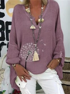 Women's Loungewear Top Flower Fashion Casual Street Date Airport Linen Breathable V Wire Long Sleeve Backless Summer Spring Pink Navy Blue 6 Women's Loungewear Top Flower Fashion Casual Street Date Airport Linen Breathable V Wire Long Sleeve Backless Summer Spring Pink Navy Blue -Deals The Sexy Bra Store brdksy1683107292874