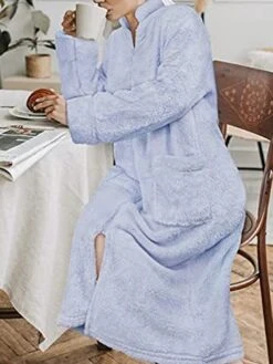 Women's Zip Up Front Robe Bathrobe Wearable Blanket Pure Color Warm Plush Casual Home Daily Bed Flannel Warm Breathable Stand Collar Long Sleeve Pocket Fall Winter Black Pink 32 Women's Zip Up Front Robe Bathrobe Wearable Blanket Pure Color Warm Plush Casual Home Daily Bed Flannel Warm Breathable Stand Collar Long Sleeve Pocket Fall Winter Black Pink -Deals The Sexy Bra Store bsqmzb1695023706658