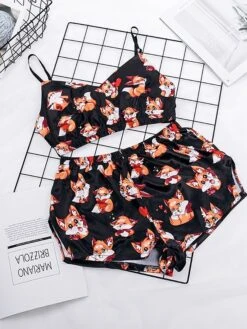 Ladies Sexy Home Furnishing Separated Shiny Cloth Pajama Set -Deals The Sexy Bra Store btfggj1697793501343