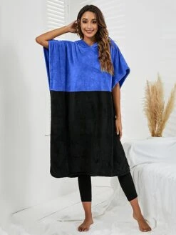 Women's Robes Gown Pure Color Comfort Home Polyester Comfort Short Sleeve Pullover Pocket Hoodie Summer Red Blue -Deals The Sexy Bra Store buebeh1690446020384