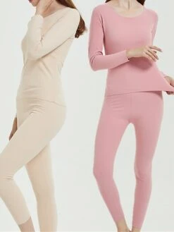 Women's Delong Thermal Underwear Pure Color Simple Casual Comfort Home Daily Going Out Polyester Warm Crew Neck Long Sleeve Pant Fall Winter Black Pink 37 Women's Delong Thermal Underwear Pure Color Simple Casual Comfort Home Daily Going Out Polyester Warm Crew Neck Long Sleeve Pant Fall Winter Black Pink -Deals The Sexy Bra Store bvnmxw1697161964305