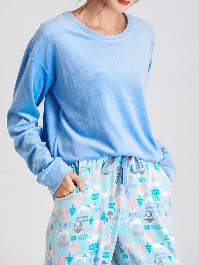 Women's Loungewear Sets Leopard Grid / Plaid Fashion Comfort Soft Home Christmas Street Polyester Warm Crew Neck Long Sleeve Hoodie Pant Pocket Fall Winter Camel Purple 14 Women's Loungewear Sets Leopard Grid / Plaid Fashion Comfort Soft Home Christmas Street Polyester Warm Crew Neck Long Sleeve Hoodie Pant Pocket Fall Winter Camel Purple - Image 14