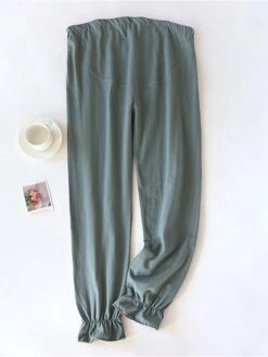 Women's Pajamas Pants Pure Color Simple Casual Comfort Home Daily Bed Cotton Breathable Pant Elastic Waist Fall Winter Pine Green - Loose Feet Honey Pink - Loose Feet -Deals The Sexy Bra Store ccoebg1695798638250