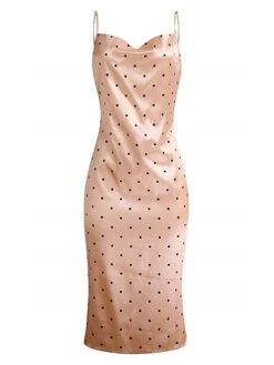 Women's Pajamas Nightgown Nightshirt Dress Leopard Dot Fashion Casual Soft Home Daily Bed Satin Breathable Straps Sleeveless Spring Fall Pink Navy Blue -Deals The Sexy Bra Store cdvwdo1693467382106