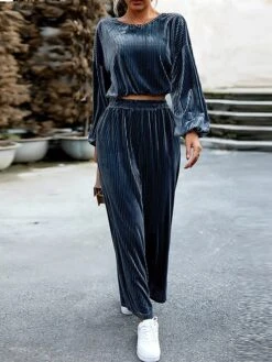 Women's Loungewear Sets Pure Color Fashion Comfort Soft Street Daily Date Polyester Breathable Crew Neck Long Sleeve Pullover Pant Fall Winter Black Pink -Deals The Sexy Bra Store chbgba1691566071734