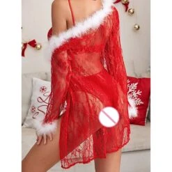 Women's Sexy Bodies Pure Color Lovers Hot Christmas Spandex Breathable Straps Sleeveless Feather Summer Spring Red Xmas -Deals The Sexy Bra Store cifqqm1695281777136