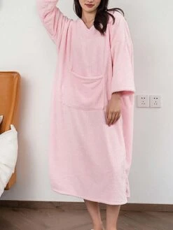 Women's Waffle Knit Wearable Blanket Pajamas Loungewear Solid Fashion Simple Casual Home Daily BedWarm Pullover Long Sleeve Fall Winter Light Pink White 11 Women's Waffle Knit Wearable Blanket Pajamas Loungewear Solid Fashion Simple Casual Home Daily BedWarm Pullover Long Sleeve Fall Winter Light Pink White -Deals The Sexy Bra Store cjfgkx1695629078423