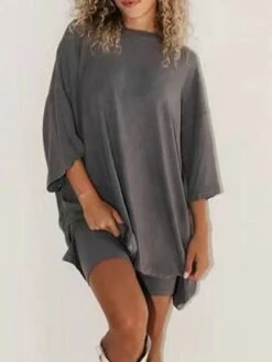 Women's Plus Size Loungewear Sets 2 Pieces Pure Color Fashion Casual Comfort Street Daily Date Polyester Breathable Crew Neck Long Sleeve Shorts Summer Fall Black Light Green 21 Women's Plus Size Loungewear Sets 2 Pieces Pure Color Fashion Casual Comfort Street Daily Date Polyester Breathable Crew Neck Long Sleeve Shorts Summer Fall Black Light Green -Deals The Sexy Bra Store ckmqab1691566043678