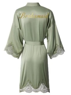 Women's Bathrobe Robes Gown Sleep Shirt Letter Fashion Casual Comfort Wedding Party Satin Breathable V Wire Fall Winter White Bride Sage Bridesmaid -Deals The Sexy Bra Store ckucpc1692779762120
