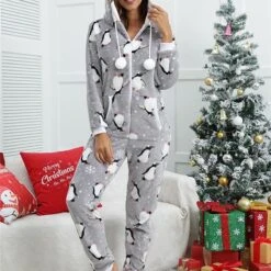Women's Christmas Pjs Onesies Pajama For Adult Jumpsuits 1 PCS Penguin Animal Plush Simple Comfort Home Christmas Daily Flannel Warm Gift Hoodie Long Sleeve Print Fall Winter Gray Pink 23 Women's Christmas Pjs Onesies Pajama For Adult Jumpsuits 1 PCS Penguin Animal Plush Simple Comfort Home Christmas Daily Flannel Warm Gift Hoodie Long Sleeve Print Fall Winter Gray Pink -Deals The Sexy Bra Store cmkdwo1638170757805
