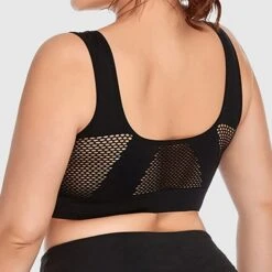 Curve Plus Size Backless Hole Solid Color Casual U Neck Fall Winter Wireless Bras Full Coverage Bra Watermelon Red Bean Paste Purple Black Big Size L XL 2XL 3XL 4XL -Deals The Sexy Bra Store cnduhh1660284064180