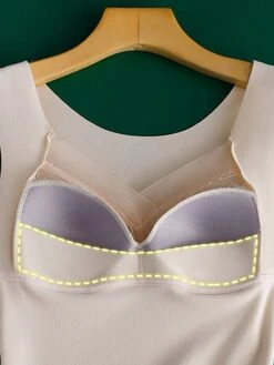 Women's Top Thermal Shirt Pure Color Warm Fashion Home Street Daily Polyester Warm Breathable Straps Sleeveless Fall Winter Black Color -Deals The Sexy Bra Store cohdvx1694072382677