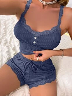 Women's Lace Loungewear Sets Camisole And Shorts Pajamas Sets2 Pcs Pure Color Fashion Soft Sweet Home Daily Bed Polyester Breathable Elastic Waist Summer Spring Black Light Green 34 Women's Lace Loungewear Sets Camisole And Shorts Pajamas Sets2 Pcs Pure Color Fashion Soft Sweet Home Daily Bed Polyester Breathable Elastic Waist Summer Spring Black Light Green -Deals The Sexy Bra Store cuaims1688024449449