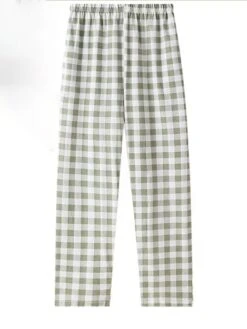 Women's Loungewear Pants Grid / Plaid Fashion Casual Soft Home Daily Bed Nylon Breathable Long Pant Pant Pocket Summer Fall Black Light Green -Deals The Sexy Bra Store culnie1689506613000